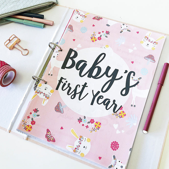 Baby girl's first year printable journal