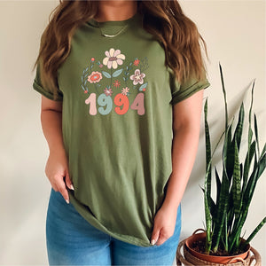 1994 30th Birthday Retro Wildflower T-Shirt