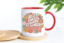 Load image into Gallery viewer, First Grade Retro Floral Teacher Personalised Mug
