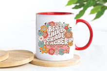 Load image into Gallery viewer, Third Grade Retro Floral Teacher Personalised Mug
