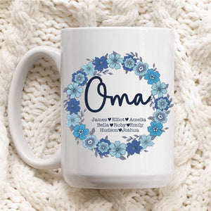 Oma Wildflower Wreath Personalised Mug