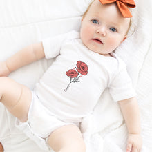 Load image into Gallery viewer, August Birth Month Poppy Baby Bodysuit
