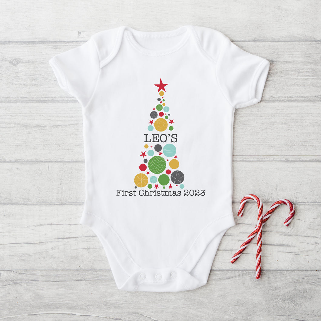 Christmas Bauble Tree First Christmas Bodysuit