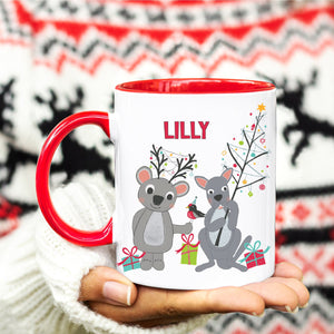 Christmas Koala & Kangaroo Personalised Mug