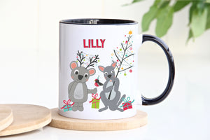 Christmas Koala & Kangaroo Personalised Mug