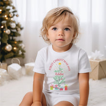 Load image into Gallery viewer, Christmas Tree First Christmas Baby T-Shirt
