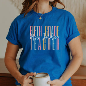 Personalised 5th Grade Teacher T-Shirt