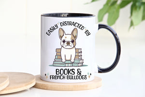 Book & French Bulldogs Coffee Mug
