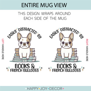 Book & French Bulldogs Coffee Mug