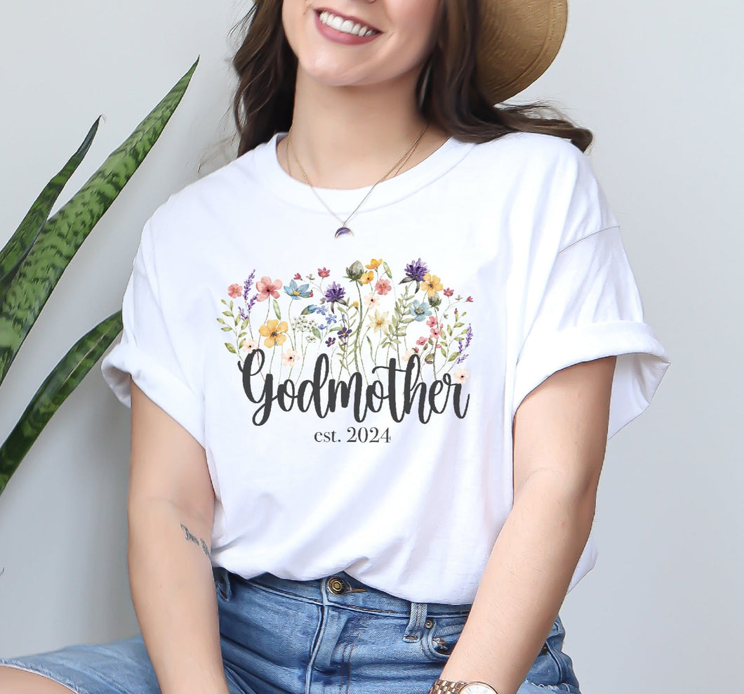 Godmother Est. 2024 Wildflower T-Shirt