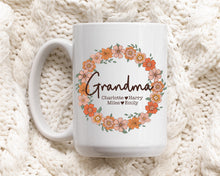 Load image into Gallery viewer, Boho Wreath Grandparents Personalised Mug Set
