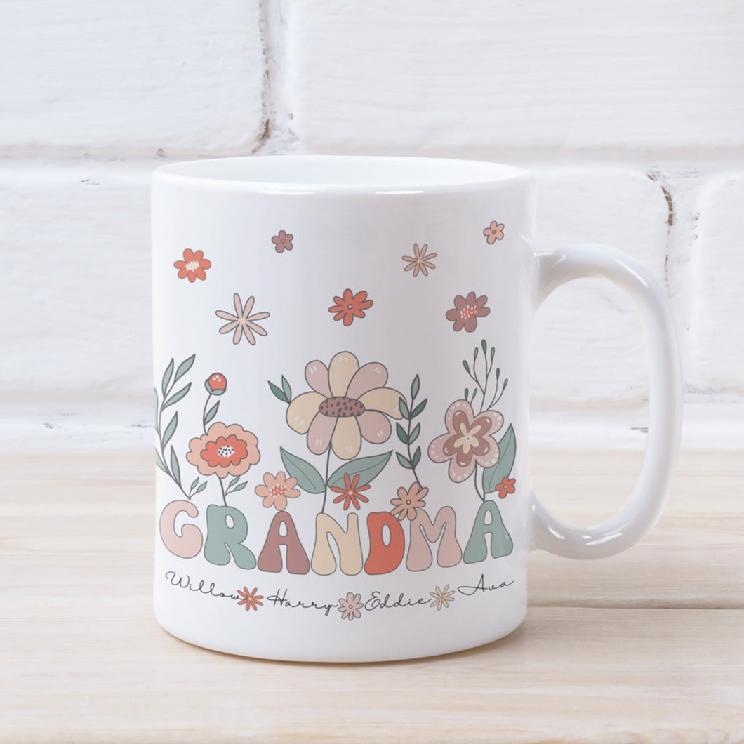 Personalised Retro Wildflower Mug