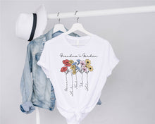 Load image into Gallery viewer, Grandmas Birth Flower Garden Personalised T-Shirt
