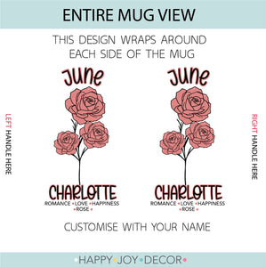 June Rose Birth Flower Mug