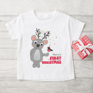Koala Reindeer First Christmas Baby T-Shirt