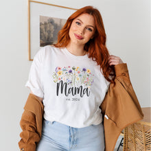 Load image into Gallery viewer, Mama Est. 2024 Wildflower T-Shirt
