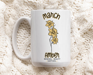March Daffodil Birth Flower Mug