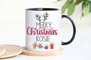 Christmas Reindeer Antler Personalised Mug