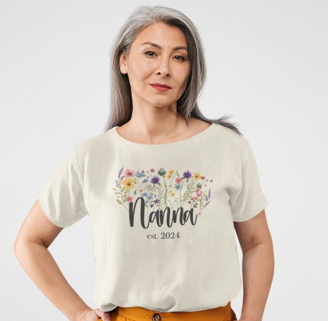 Nanna Est. 2024 Wildflower T-Shirt