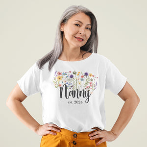 Nanny Est. 2024 Wildflower T-Shirt