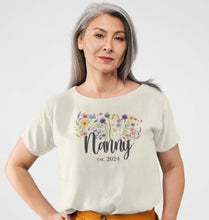 Load image into Gallery viewer, Nanny Est. 2024 Wildflower T-Shirt
