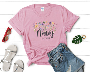 Nanny Est. 2024 Wildflower T-Shirt