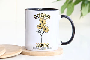 October Cosmos Flower Mug