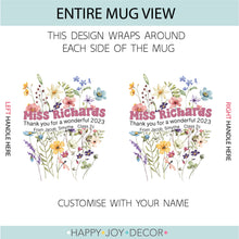 Load image into Gallery viewer, Pressed Flowers Teacher Personalised Mug
