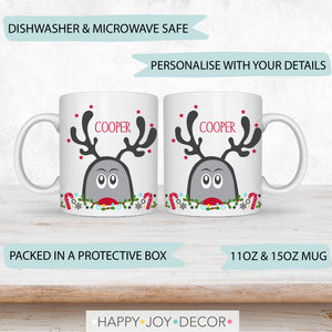 Reindeer Christmas Personalised Mug