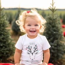 Load image into Gallery viewer, Christmas Reindeer First Christmas Baby T-Shirt
