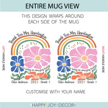 Load image into Gallery viewer, Retro Rainbow Floral Teacher Personalised Mug
