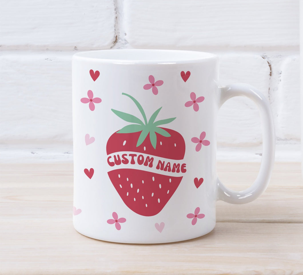 Personalised Retro Strawberry Mug