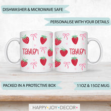 Load image into Gallery viewer, Personalised Strawberry Bows Mug
