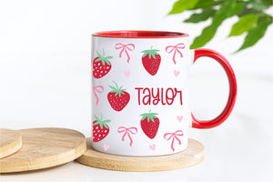 Personalised Strawberry Bows Mug