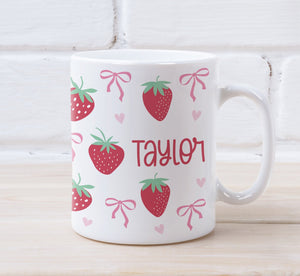 Personalised Strawberry Bows Mug