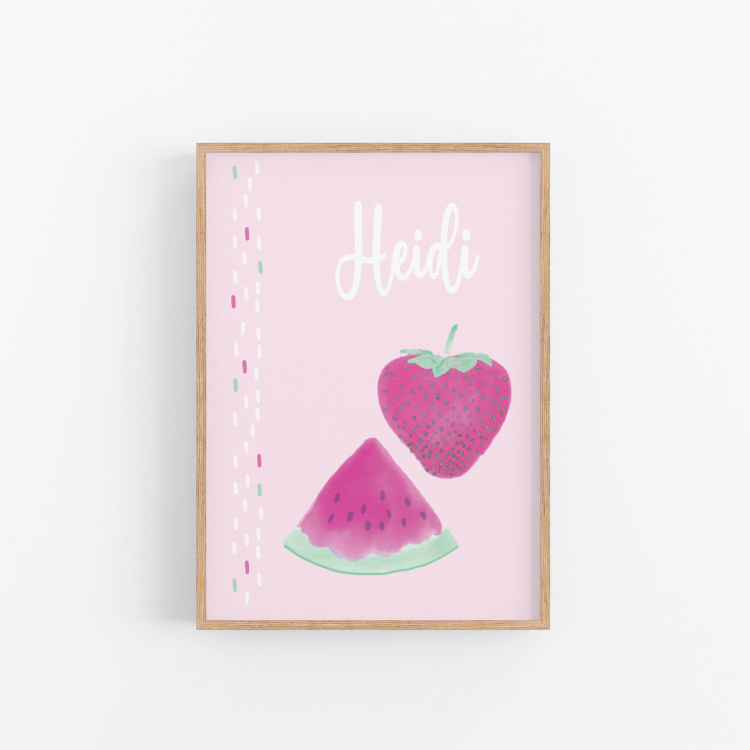 Strawberry Watermelon Personalised Print