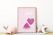 Load image into Gallery viewer, Strawberry Watermelon Personalised Print
