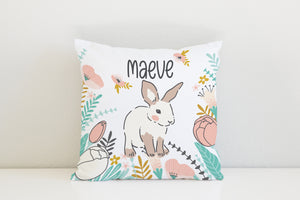 Wildflower Bunny Personalised Cushion