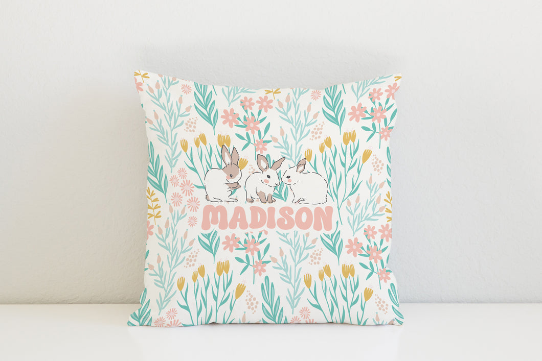 Wildflower Bunny Personalised Cushion