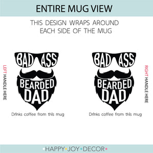 Bad Ass Bearded Dad Personalised Mug