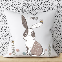 Load image into Gallery viewer, Brown Bunny Personalised Cushion
