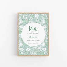Load image into Gallery viewer, Retro Floral Personalised Birth Print
