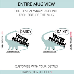 Roarsome Personalised Dinosaur Mug For Dad