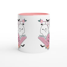 Load image into Gallery viewer, Spooky Books Pink Handle Halloween Mug

