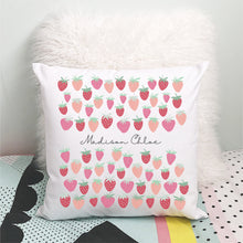 Load image into Gallery viewer, Strawberry Personalised Girls Cushion
