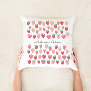 Strawberry Personalised Girls Cushion