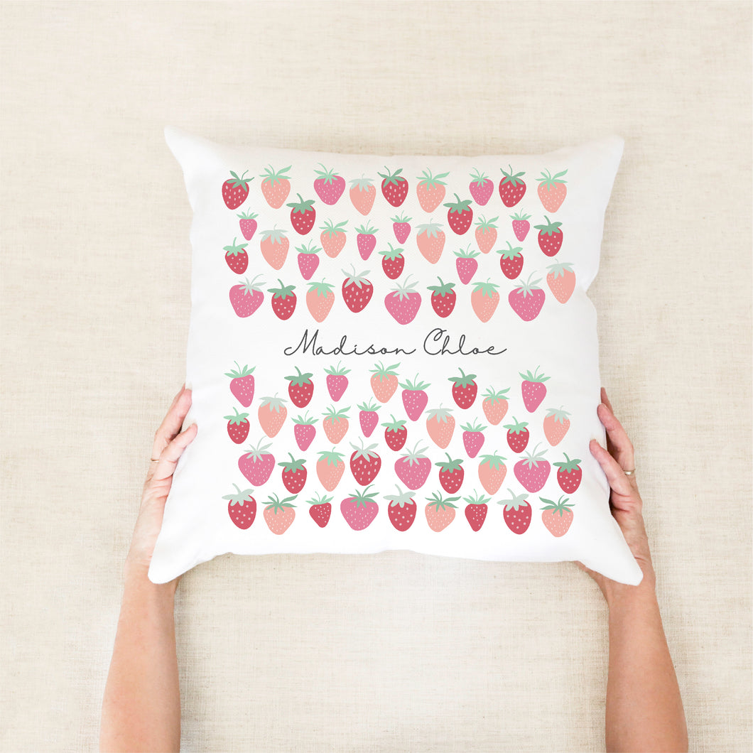 Strawberry Personalised Girls Cushion
