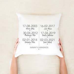 Grandkids Personalised Cushion - Mothers Day Gifts - Happy Joy Decor