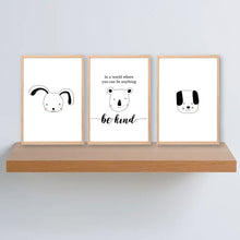 Load image into Gallery viewer, In A World Where You Can Be Anything Be Kind Printable Wall Art Set - Happy Joy Decor
