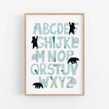Load image into Gallery viewer, Mountain Bear Alphabet Instant Download- Kids Bedroom Nursery Instant Download - Happy Joy Decor
